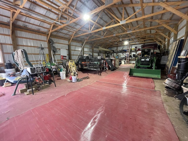 garage featuring metal wall