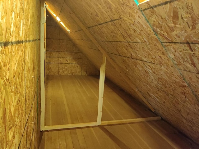 view of unfinished attic