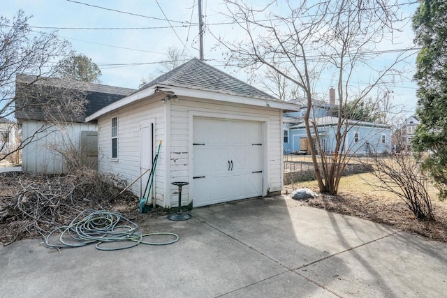 detached garage with driveway