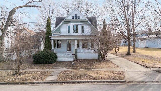 view of front of property with covered porch