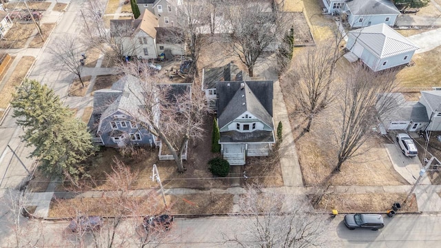 aerial view featuring a residential view