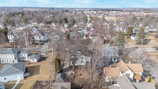 aerial view with a residential view