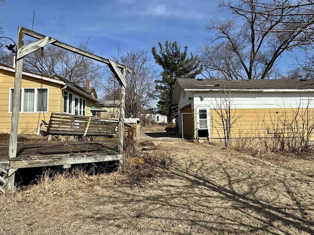 view of yard featuring a deck