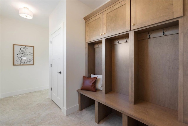 mudroom with baseboards