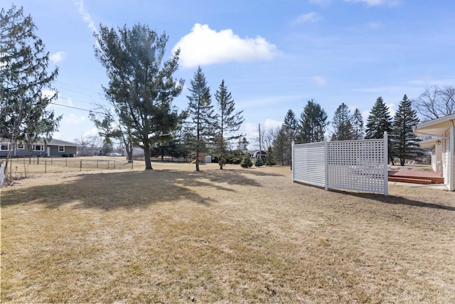 view of yard with fence