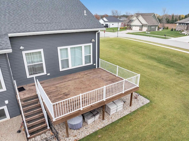 deck featuring a lawn