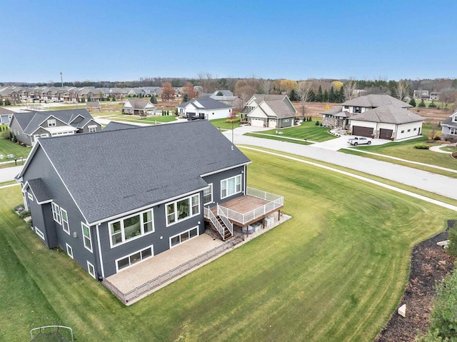 aerial view with a residential view