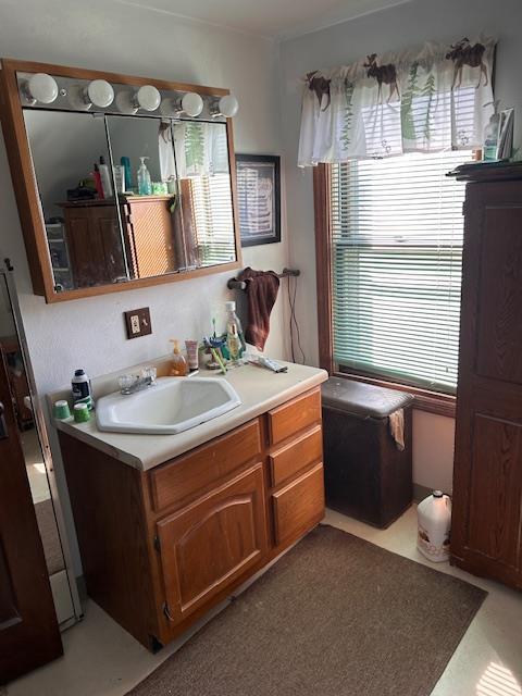 bathroom with a healthy amount of sunlight and vanity