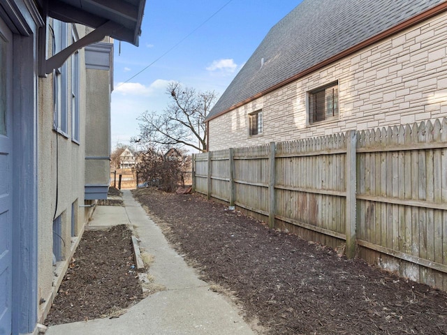 view of yard with fence