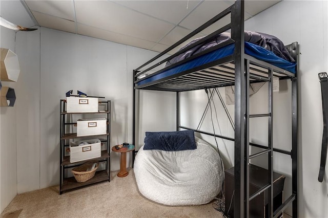 bedroom with a paneled ceiling