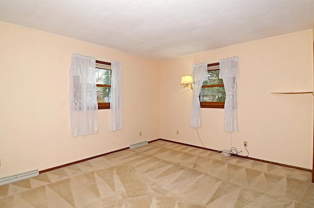 2325 Stuart Ct, Madison, WI 53704 - carpeted spare room with baseboards, visible vents, and baseboard heating