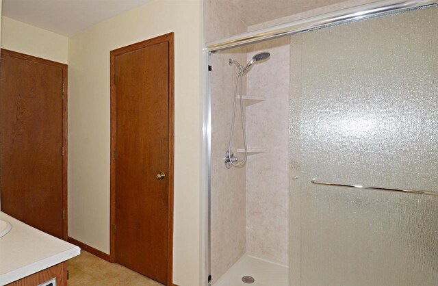 2325 Stuart Ct, Madison, WI 53704 - bathroom featuring vanity and a stall shower