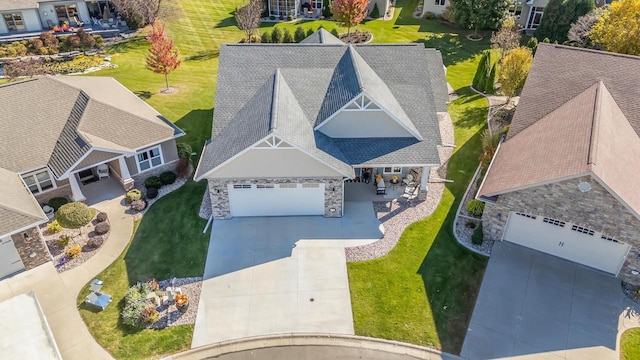 aerial view featuring a residential view