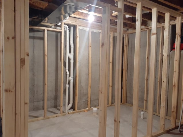 view of unfinished below grade area