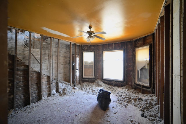 miscellaneous room with a ceiling fan