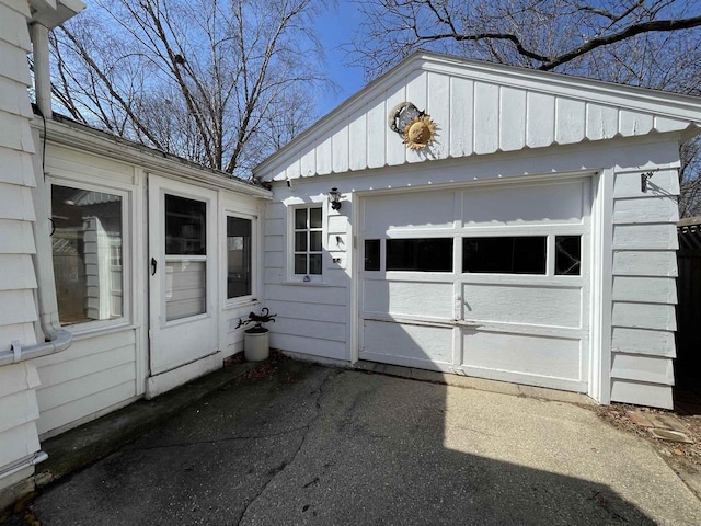 garage with driveway