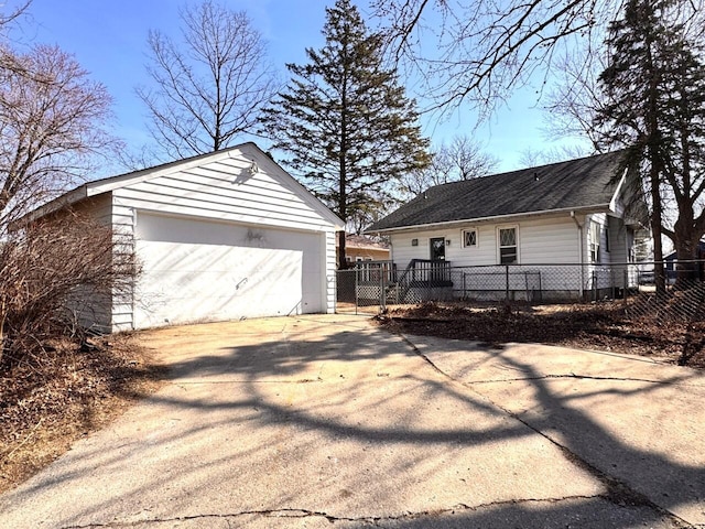 garage featuring fence