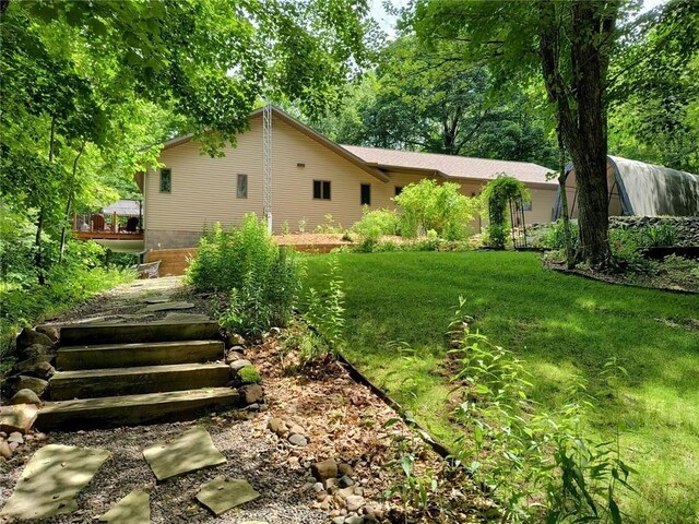 view of yard with stairs