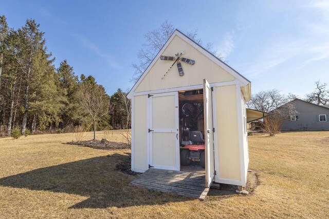 view of shed