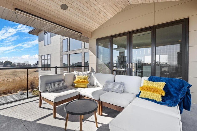 view of patio / terrace with outdoor lounge area and a balcony