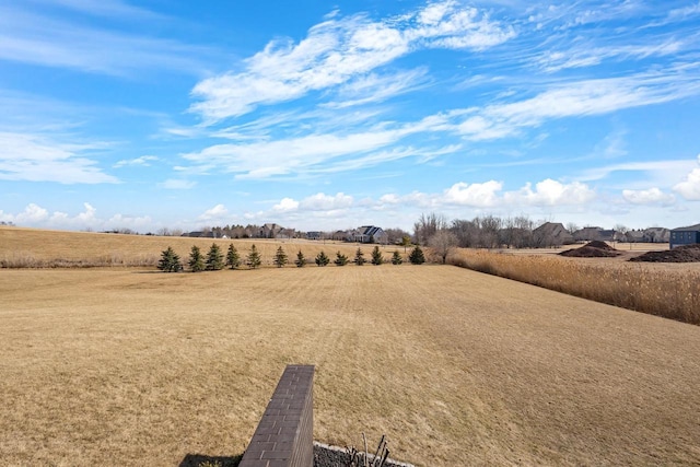 view of yard with a rural view