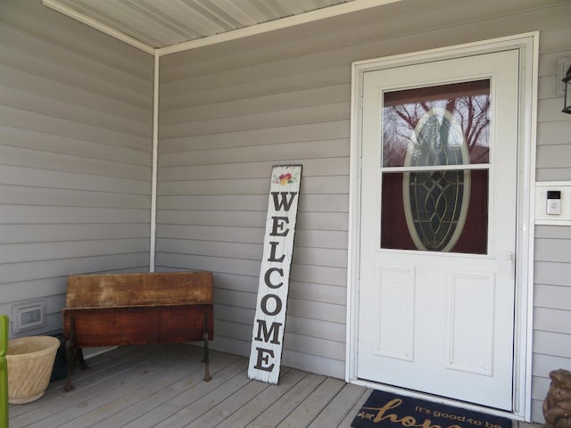 view of doorway to property