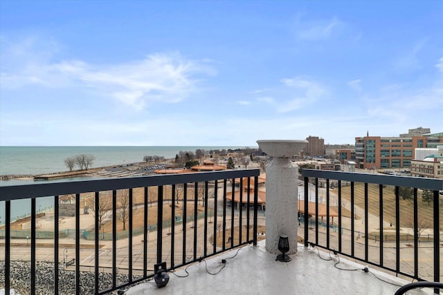 balcony with a water view