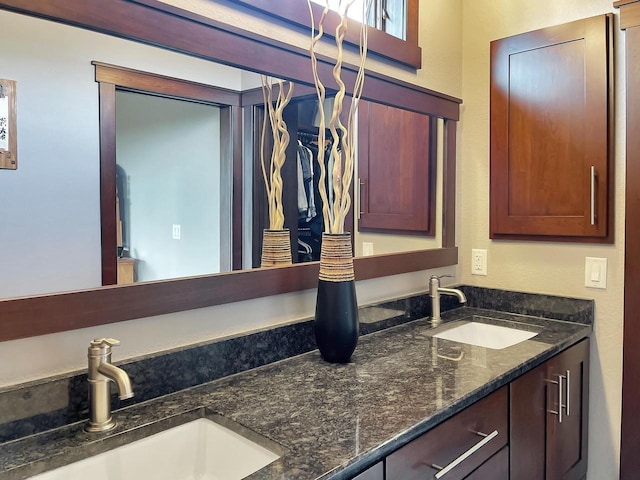 bathroom featuring double vanity and a sink