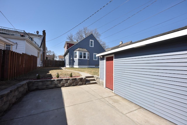 exterior space featuring fence