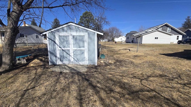 view of shed