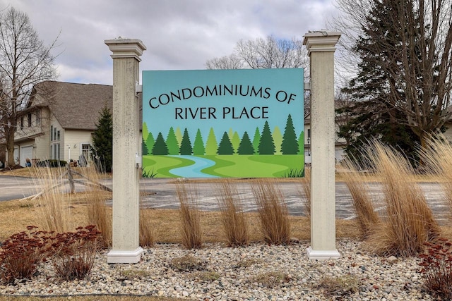 view of community sign