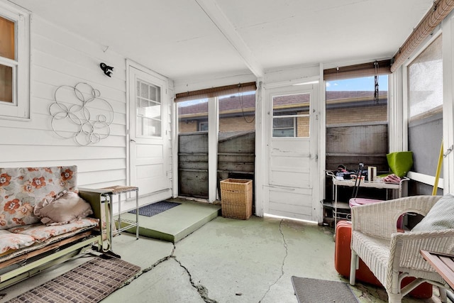 interior space with concrete floors