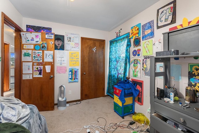 bedroom featuring carpet flooring