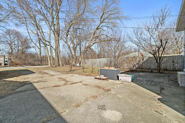 view of yard with a patio area and fence