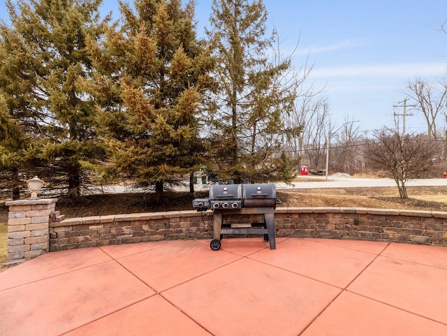 view of patio featuring grilling area