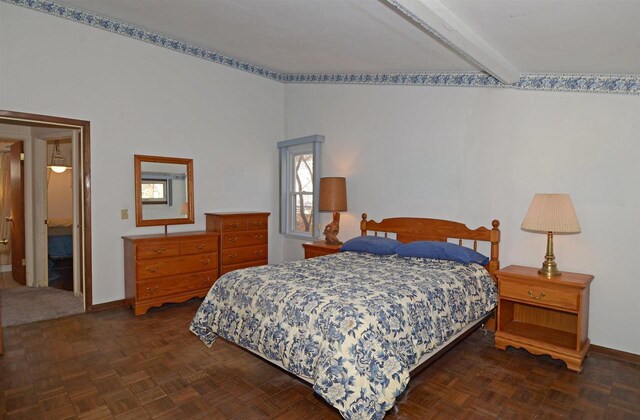 5511 Maywood Rd, Monona, WI 53716 - bedroom featuring beamed ceiling and baseboards