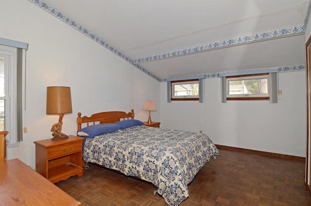 5511 Maywood Rd, Monona, WI 53716 - bedroom featuring baseboards and vaulted ceiling