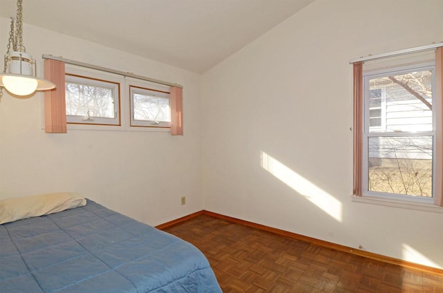 5511 Maywood Rd, Monona, WI 53716 - bedroom with baseboards and lofted ceiling