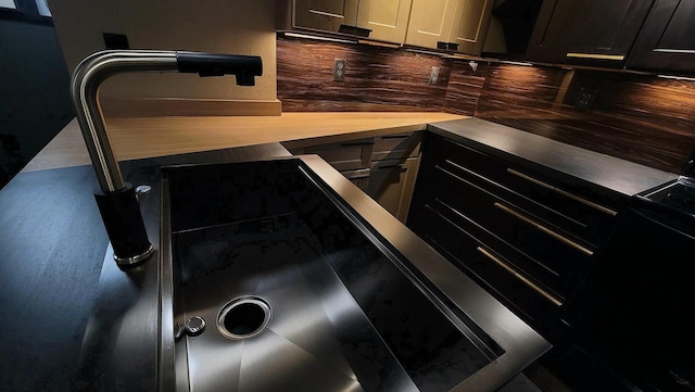 interior space featuring decorative backsplash