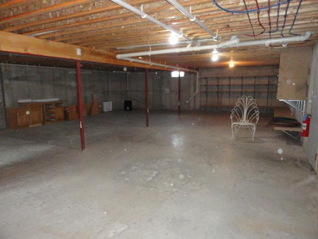 view of unfinished basement