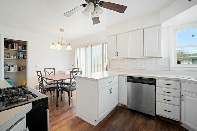 7514 32nd Ave, Kenosha, WI 53142 - kitchen with gas range, plenty of natural light, dishwasher, and a peninsula