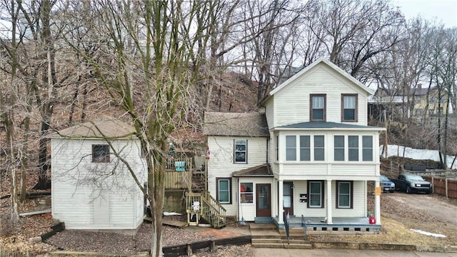 view of front of property with covered porch