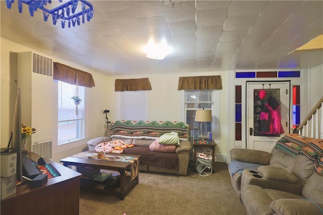 view of carpeted living room