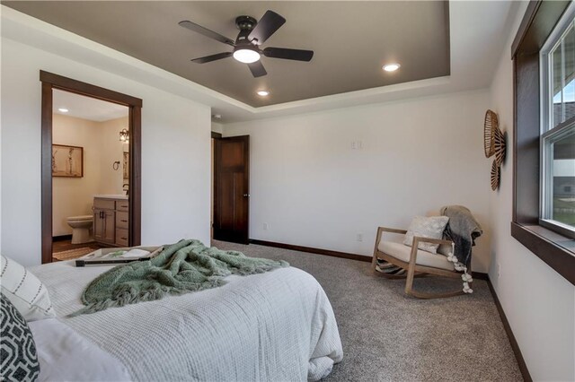 3557 114th St, Chippewa Falls, WI 54729 - bedroom featuring carpet floors, baseboards, recessed lighting, and a raised ceiling