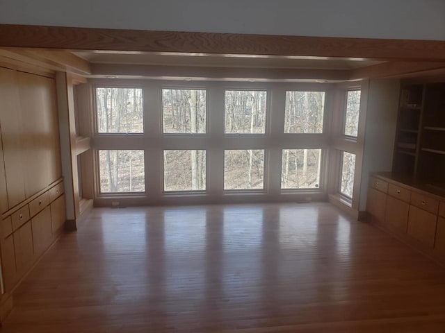 unfurnished living room with light wood-style floors