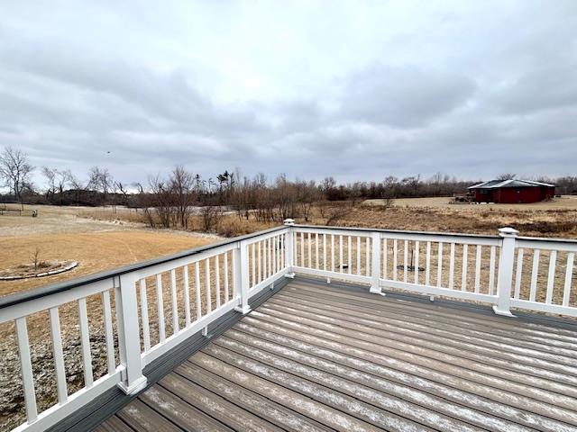 deck featuring a rural view