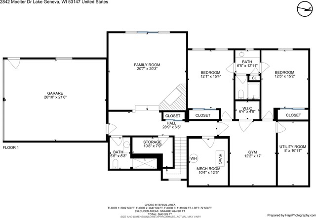 2842 Moelter Dr, Lake Geneva, WI 53147 - view of layout