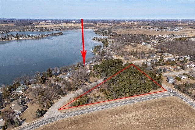 37 E Shore Dr, Random Lake, WI 53075 - aerial view with a water view