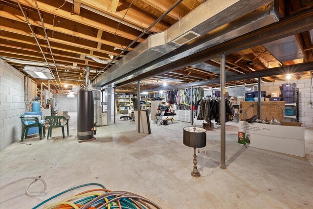 37 E Shore Dr, Random Lake, WI 53075 - unfinished basement with water heater and visible vents