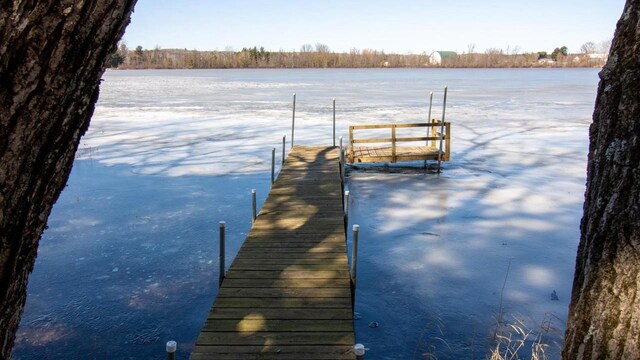 204629 Lake Dr, Rosholt, WI 54473 - view of dock with a water view